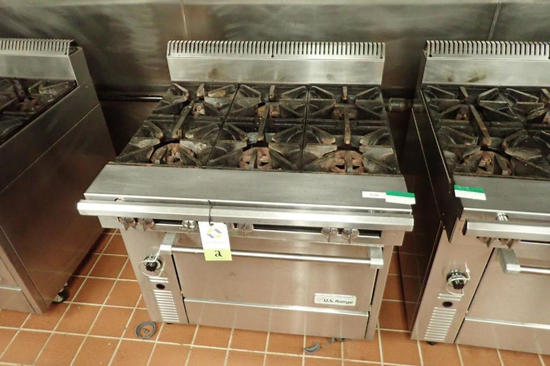 US Range six burner standard oven, Model C836-6, natural gas, 36 in. wide x 39 in. deep x 41 in. tal