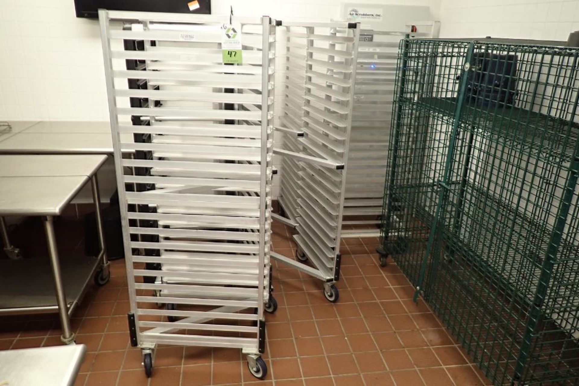 Assorted bakery racks aluminum and plastic