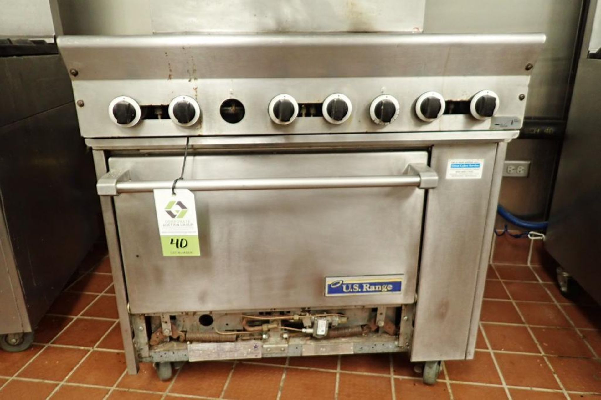US Range six burner standard oven, Model PX-6-26CP, natural gas, 36 in. wide x 33 in. deep x 60 in t - Image 2 of 6
