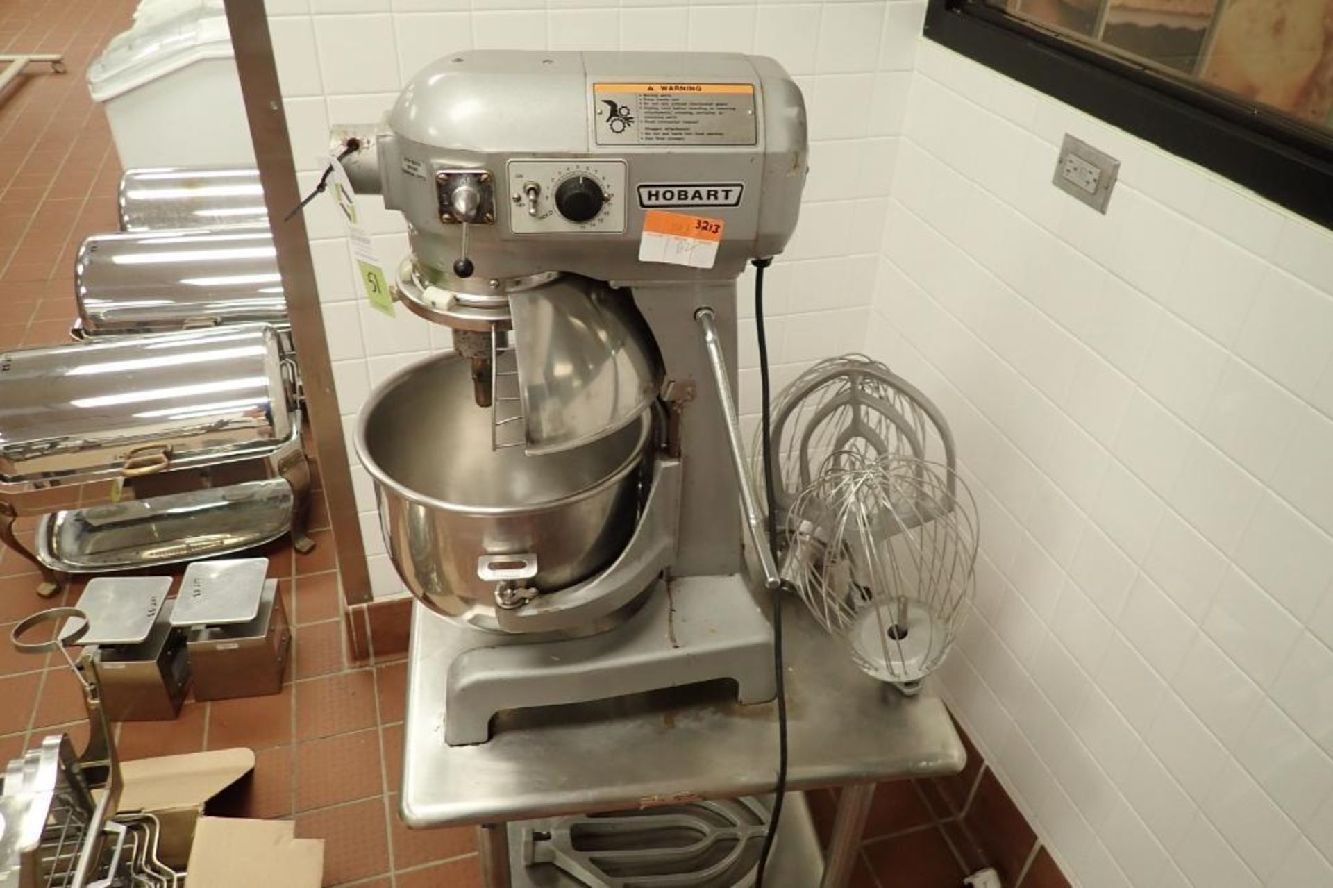 Hobart mixer, Model A200T, SN 31-1199-789, with (3) whisks, (2) paddles, grinder head, SS bowl, with - Image 2 of 12