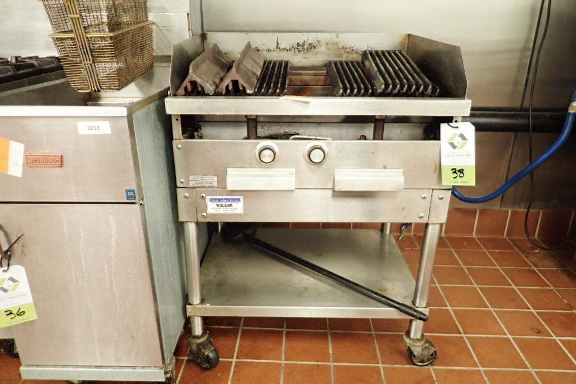 Vulcan grill, natural gas, 29 in. wide x 24 in. deep x 34 in. tall, on casters (bad) - Image 2 of 5