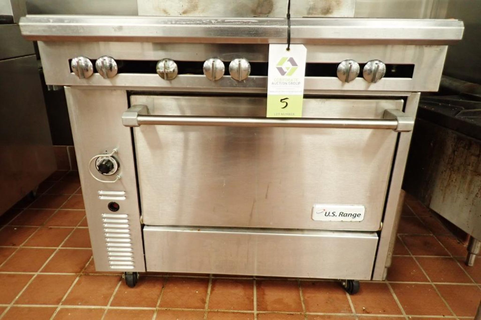 US Range six burner standard oven, Model C836-6, natural gas, 36 in. wide x 39 in. deep x 41 in. tal - Image 3 of 4