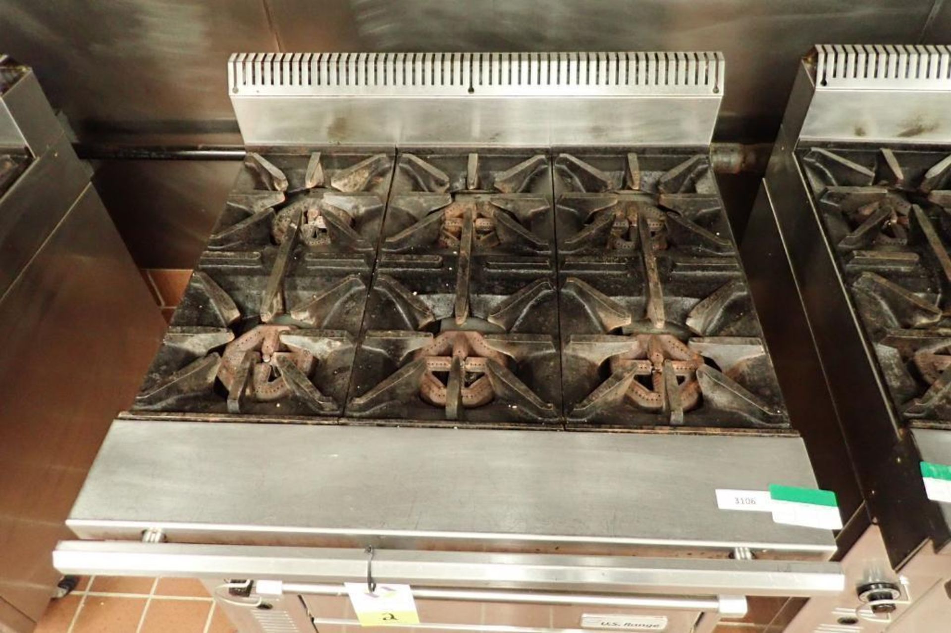 US Range six burner standard oven, Model C836-6, natural gas, 36 in. wide x 39 in. deep x 41 in. tal - Image 2 of 6