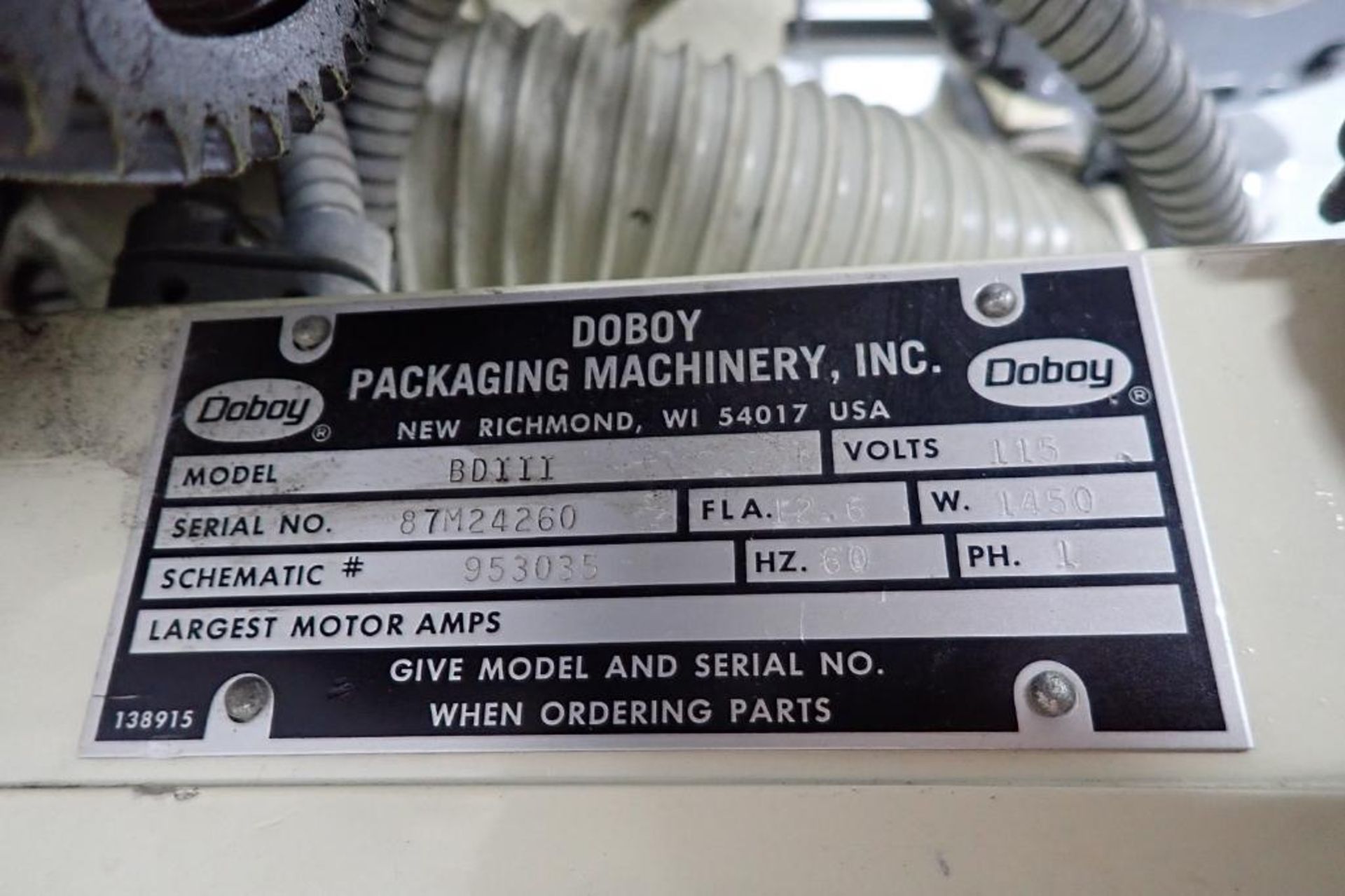 Doboy bag sealer, Model BDIII, SN 87M24260, 115 volt - ** Rigging Fee: $ 75 ** - Image 10 of 10