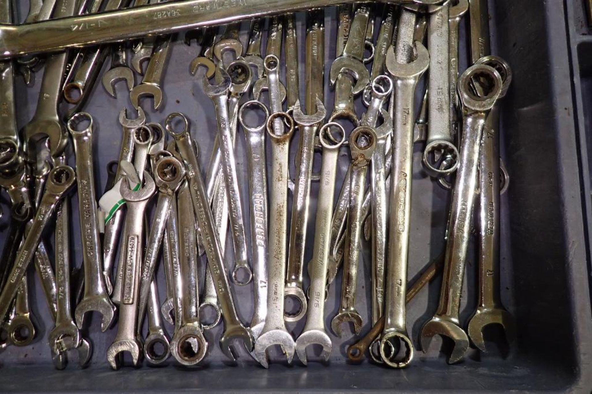 Lot of assorted wrenches, standard and metric, with Rubbermaid cart - ** Rigging Fee: $ 25 ** - Image 3 of 6