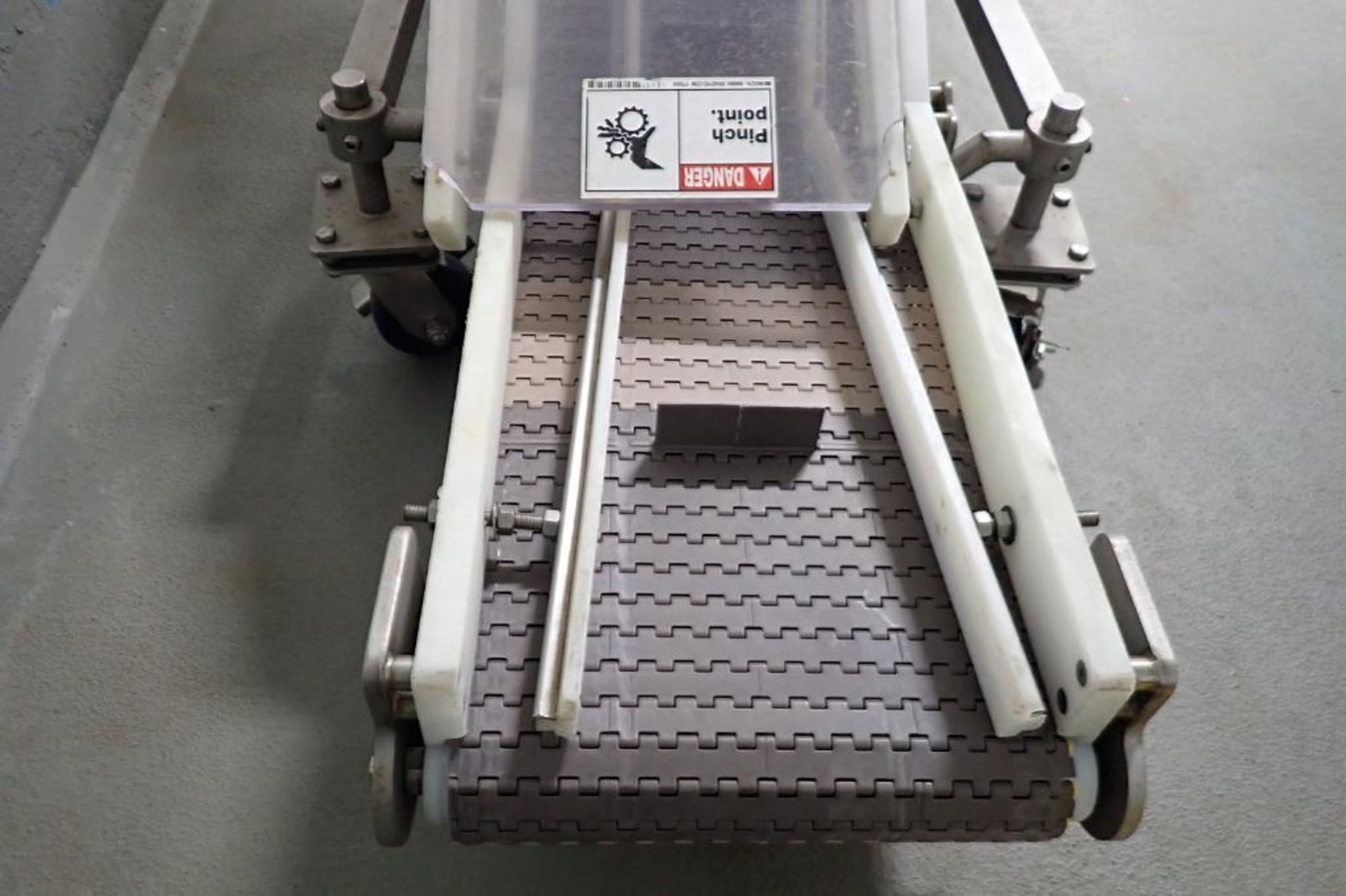 Incline conveyor, 68 in. long x 12 in. wide x 12 in. infeed x 33 in. discharge, cleated belt, 12 in. - Image 4 of 8