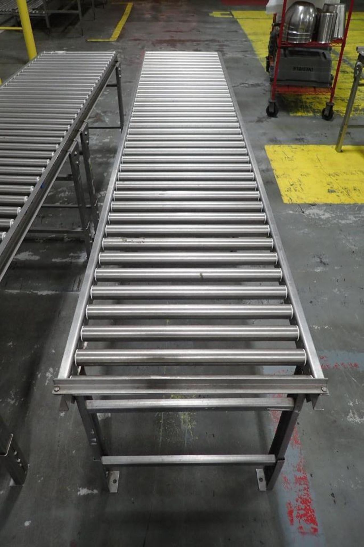 SS gravity roller conveyor, 120 in. long x 21 in. wide x 30 in. tall (#11) - ** Rigging Fee: $ 50 ** - Image 3 of 3