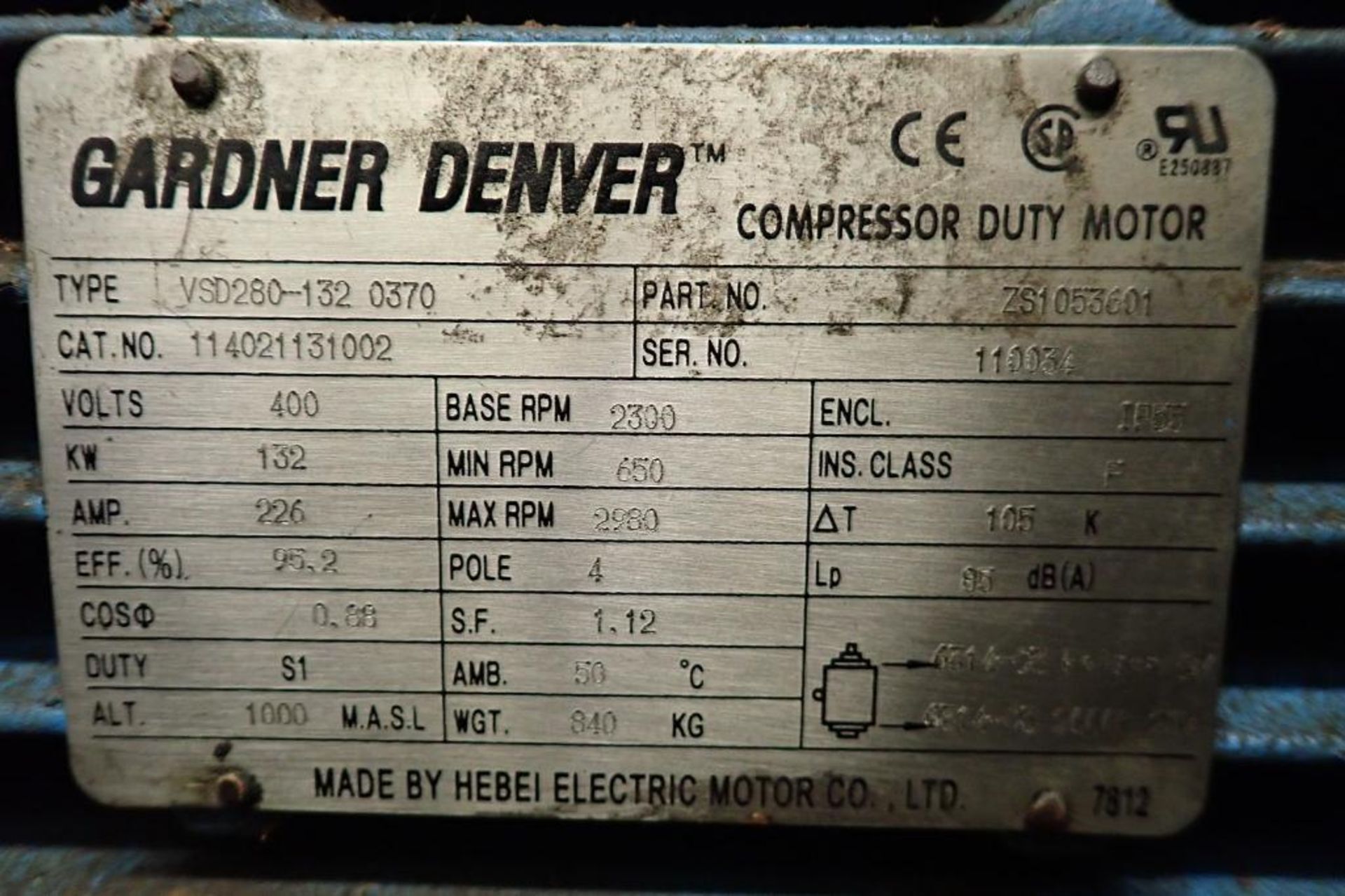 2011 Gardner Denver CompAir air compressor, Type L132RS-13A, bad VFD ...