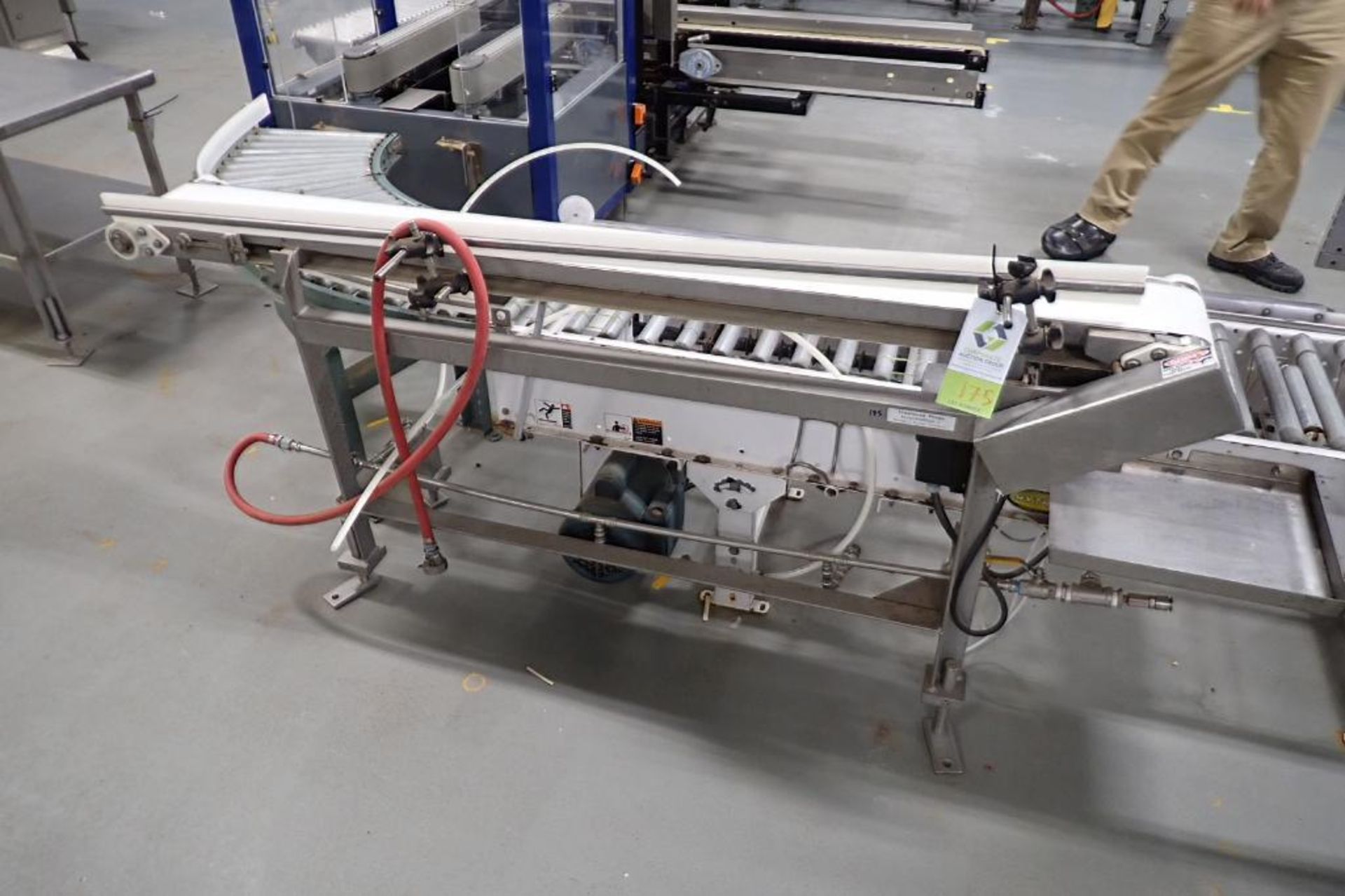 Belt conveyor, 72 in. long x 6 in. wide x 32 in. tall, variable speed control, SS frame - ** Rigging