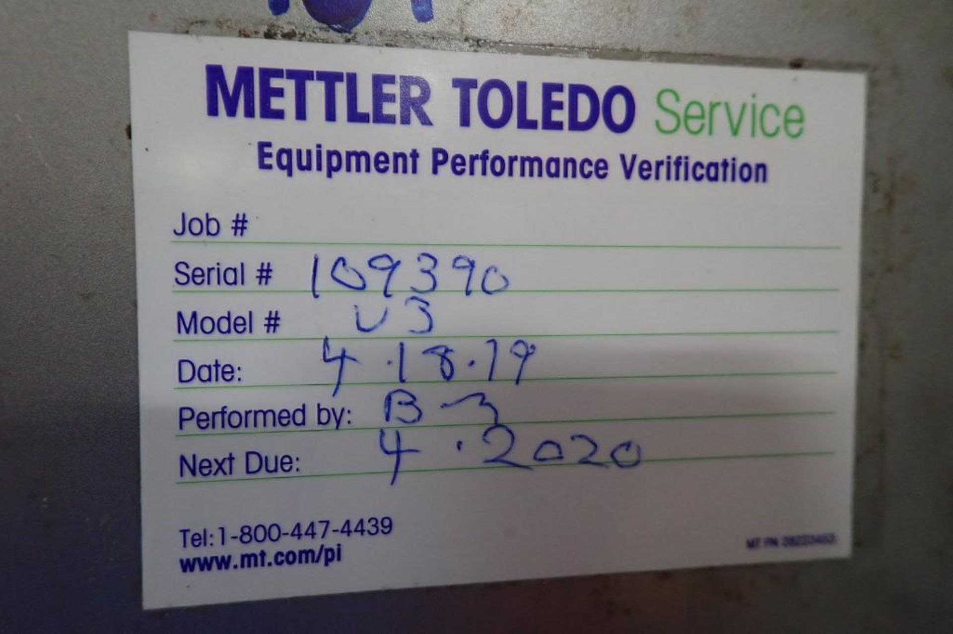 Safeline Mettler Toledo flow through metal detector, Model V3, SN 109390, 6 in. dia aperture - ** Ri - Image 6 of 6