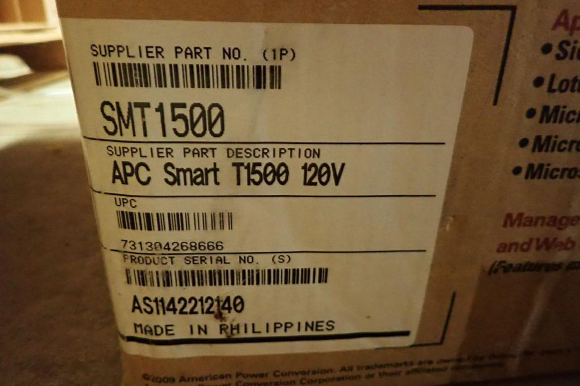 Unused APC smart ups power supply, 1000/1500 va - ** Rigging Fee: $ 25 ** - Image 5 of 5