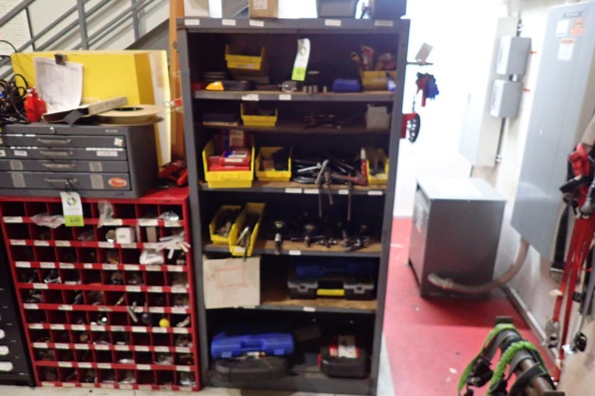 Contents of shelf, pulley pullers, C-clamps, shafts and dies - ** Rigging Fee: $ 100 **