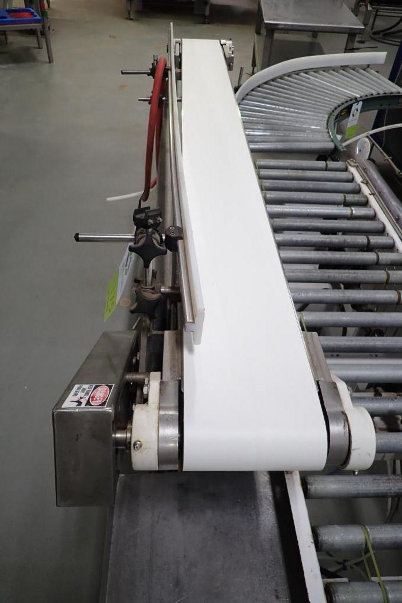 Belt conveyor, 72 in. long x 6 in. wide x 32 in. tall, variable speed control, SS frame - ** Rigging - Image 3 of 5