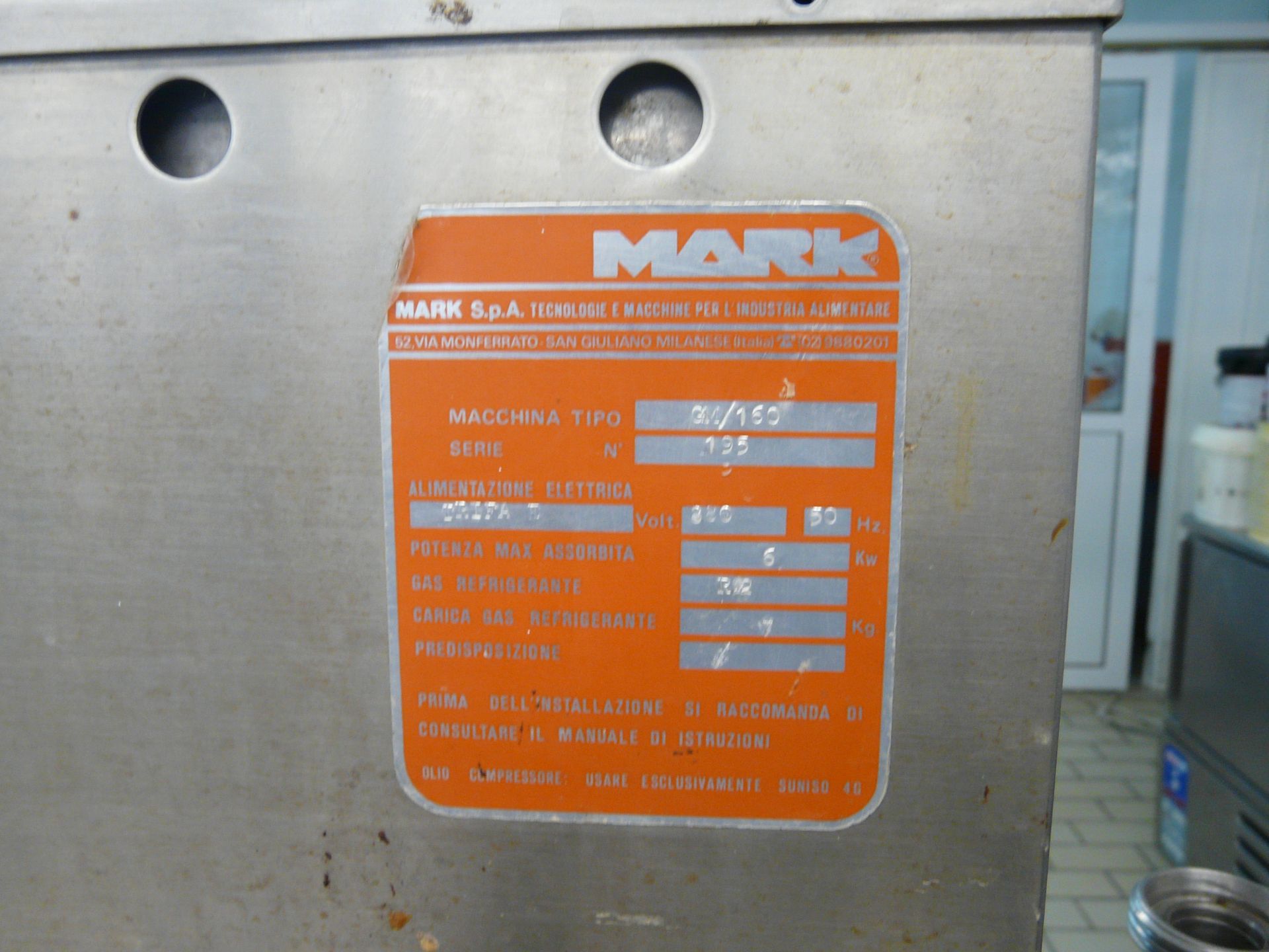 MARK ,GELMARK 160 Continuous Ice Cream Freezer ,160 Ltr/Hr ,Y.O.M 1985,Refrigerant Liquid R22 - Image 2 of 4