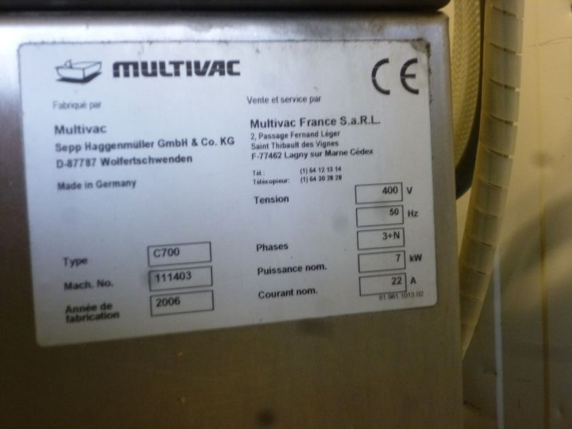 Vacuum bell welder – Brand MULTIVAC – Type C 700 LOCATION FRANCE - Image 5 of 5