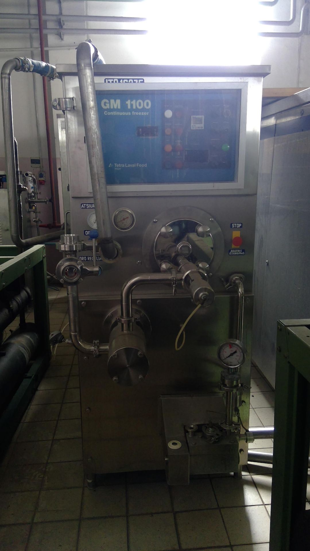 Continuous freezer TETRA PACK GM-1100 freon. LOCATION LITHUANIA