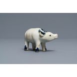 A Chinese blue and white water buffalo shaped water dropper, Ming