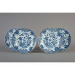 Four Chinese blue and white plates with floral design, Yongzheng/Qianlong