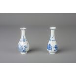 Two Chinese blue and white and underglaze red vases, Kangxi