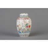 A Chinese famille rose ginger jar and cover with floral design, 19th C.