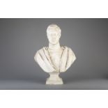 A plaster bust of King Albert I, 20th C.
