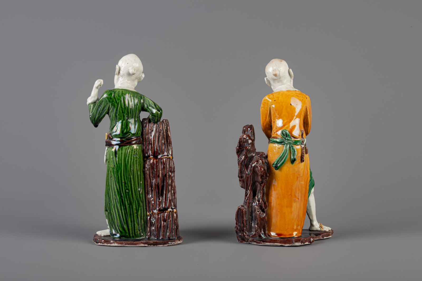 Two Chinese sancai glazed figures representing Shou Lao, 19th C. - Image 3 of 5