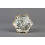 A Chinese grisaille and gilt 'Resurrection' teapot stand, Qianlong