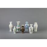 A collection of seven Chinese vases with different designs, 19th C.