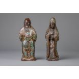 Two Japanese bronze and cloisonne enamel figures, one of which depicting Kannon, probably 19th C.