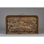 A gilt copper alloy 'Last Supper' plaque, 19th/20th C.