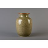 A Chinese crackle glazed celadon vase, 19th/20th C.