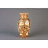 A Japanese Satsuma vase with decorative panels, Meiji, 19th C.