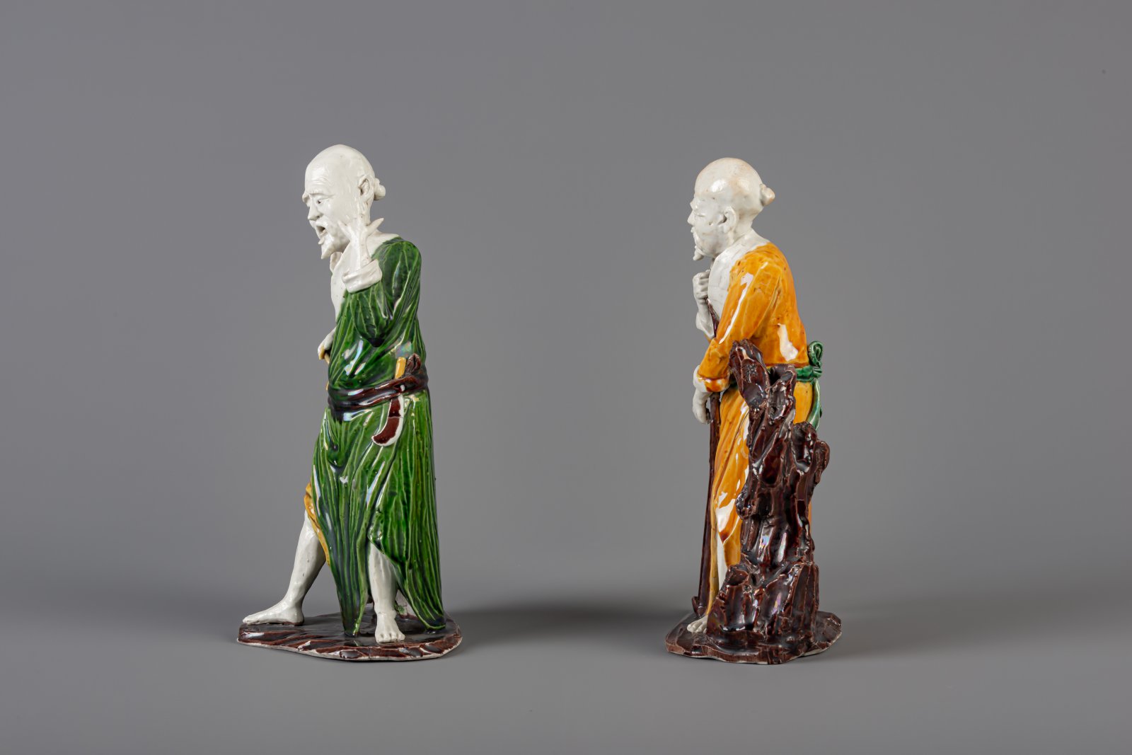 Two Chinese sancai glazed figures representing Shou Lao, 19th C. - Image 2 of 5