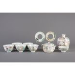 A Chinese qianjiang cai eleven-part tea set, 19th/20th C.