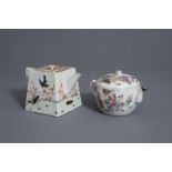 Two fine Chinese famille rose teapots and covers, 19th C.