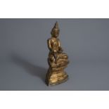 A gilt bronze figure of Buddha, Burma, 19th C.