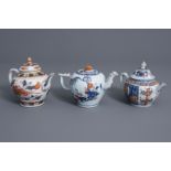 Three Chinese Imari style teapots and covers, Kangxi/Qianlong