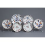 Six Chinese Imari style and famille rose dishes, Kangxi/Qianlong