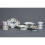 A collection of Chinese qianjiang cai and famille rose porcelain, 19th/20th C.