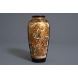 A Japanese Satsuma vase, Kinkozan mark, Meiji, 19th C.