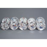 Ten Chinese Imari style plates, Kangxi/Qianlong