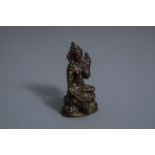 A Sino-Tibetan or Nepalese bronze figure of Green Tara, 19th/20th C.