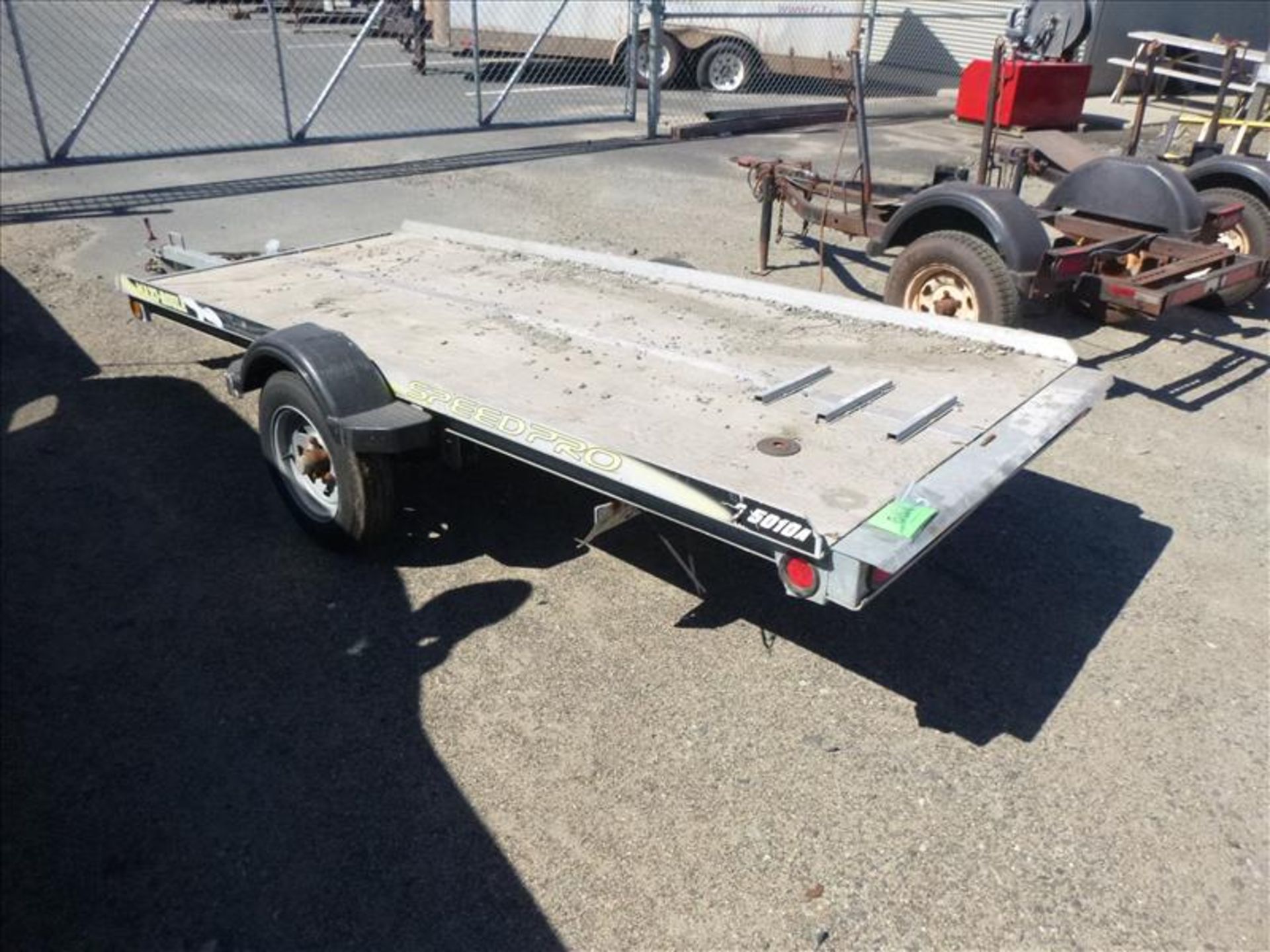 SpeedPro trailer, mod. G5010A, 50 in. x 120 in. bed (requires repair) (located at 166 Rue Maltais)