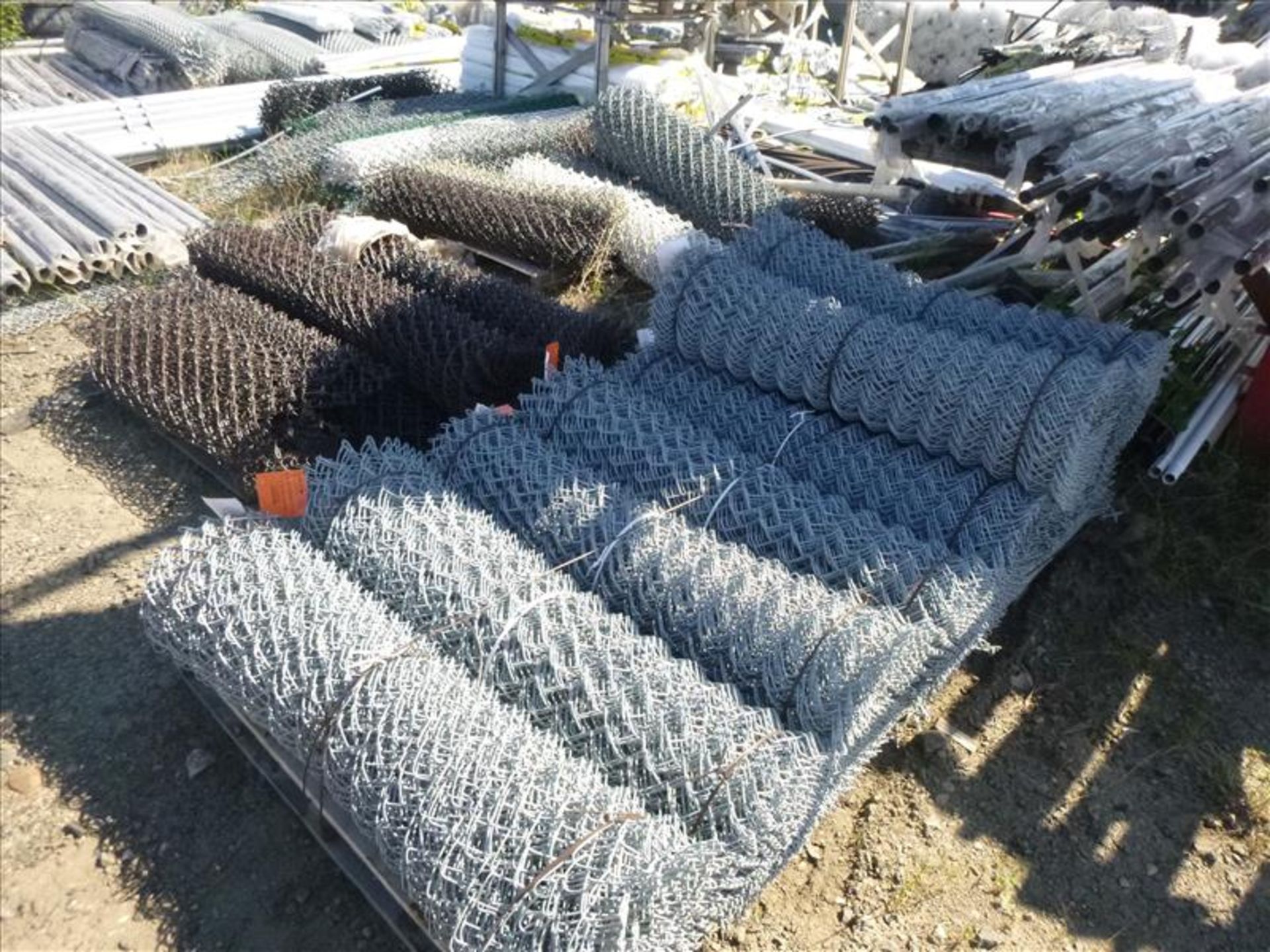 large quantity of misc. fencing materials; fencing, poles, hardware, inserts, wire, etc. ( - Image 7 of 19