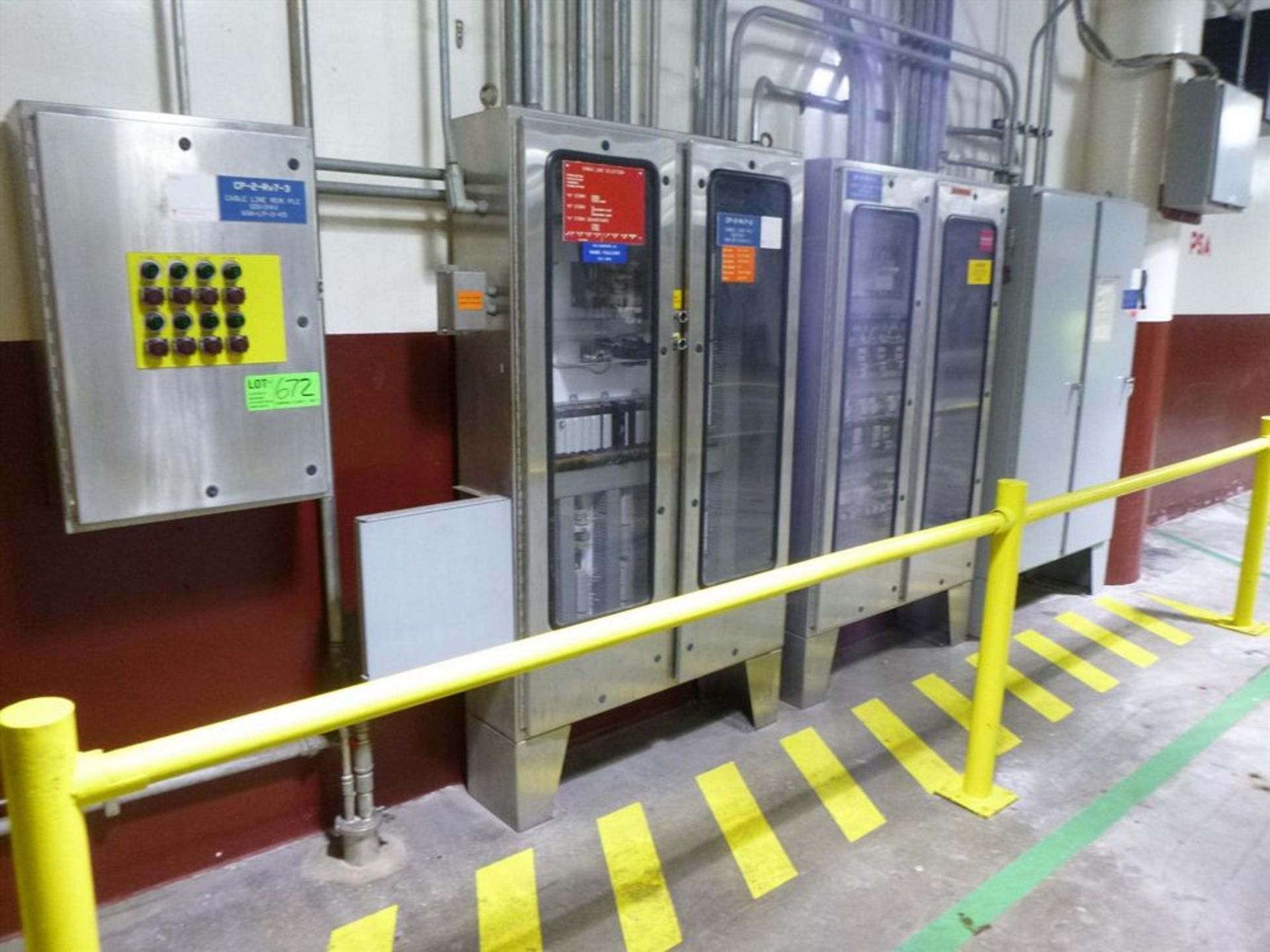 Can track conveyors main control panels Lot of stainless panels with AB (9) Powerflex 525 , (2)