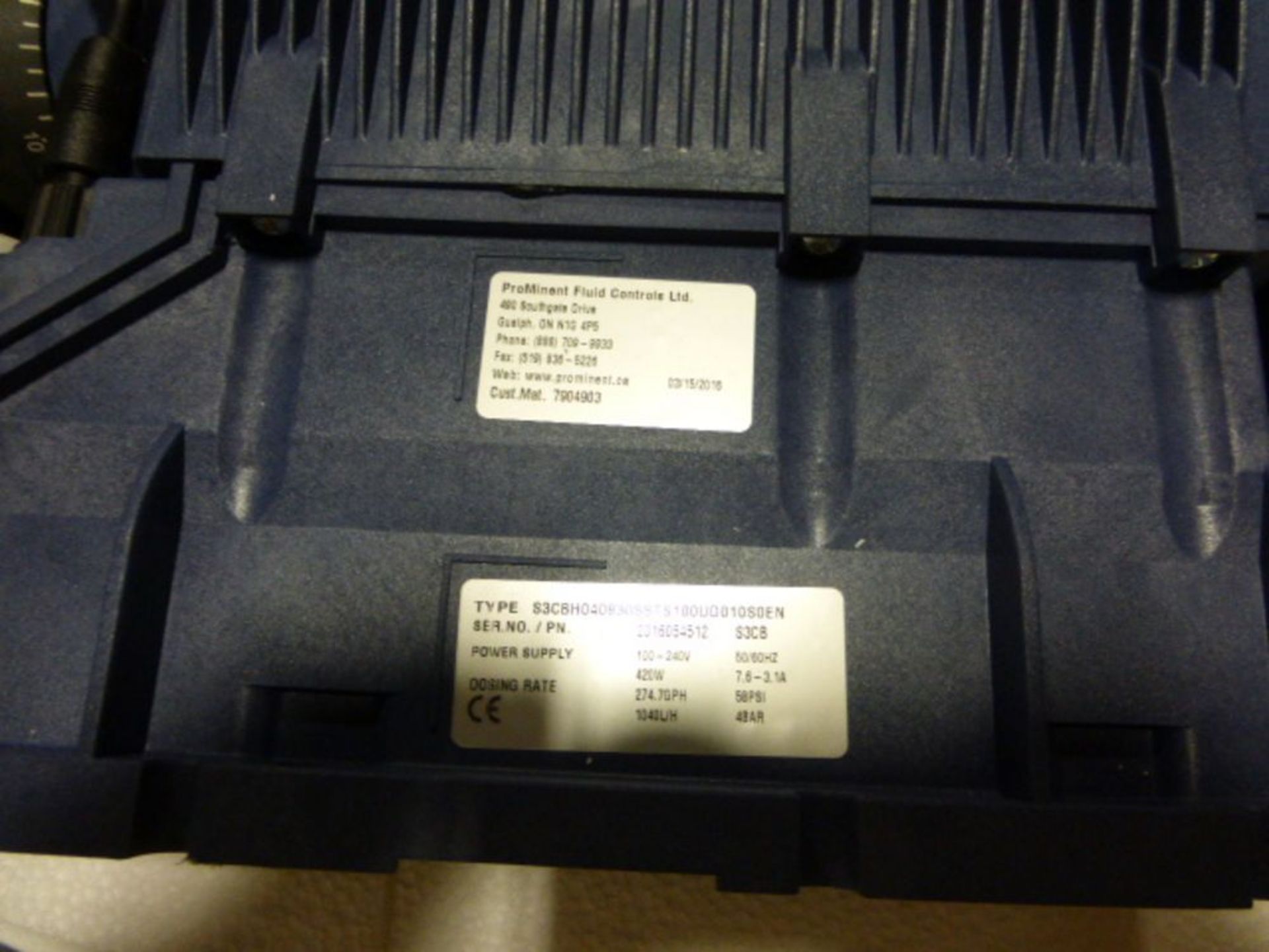 Prominent Sigma fluid metering pump, model S#CBH040830SSTS100UD010S0EN, dose rate 274.70PH, 1040 L/H - Image 3 of 3