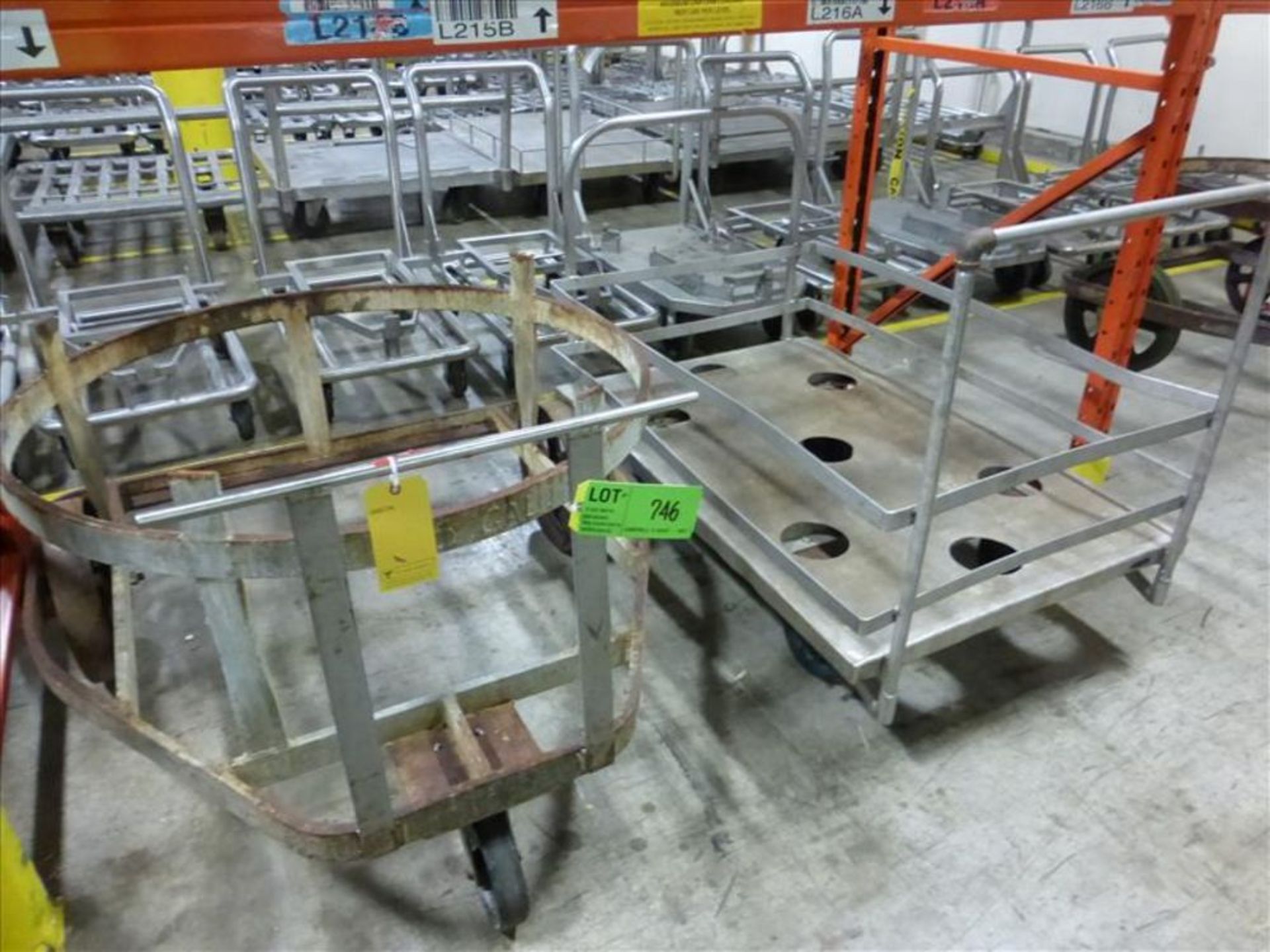 (2) Soup Dolly, (1) Stainless Cart, including tarps, lighting fixtures, steel plates [2nd Flr Cage - Image 7 of 7