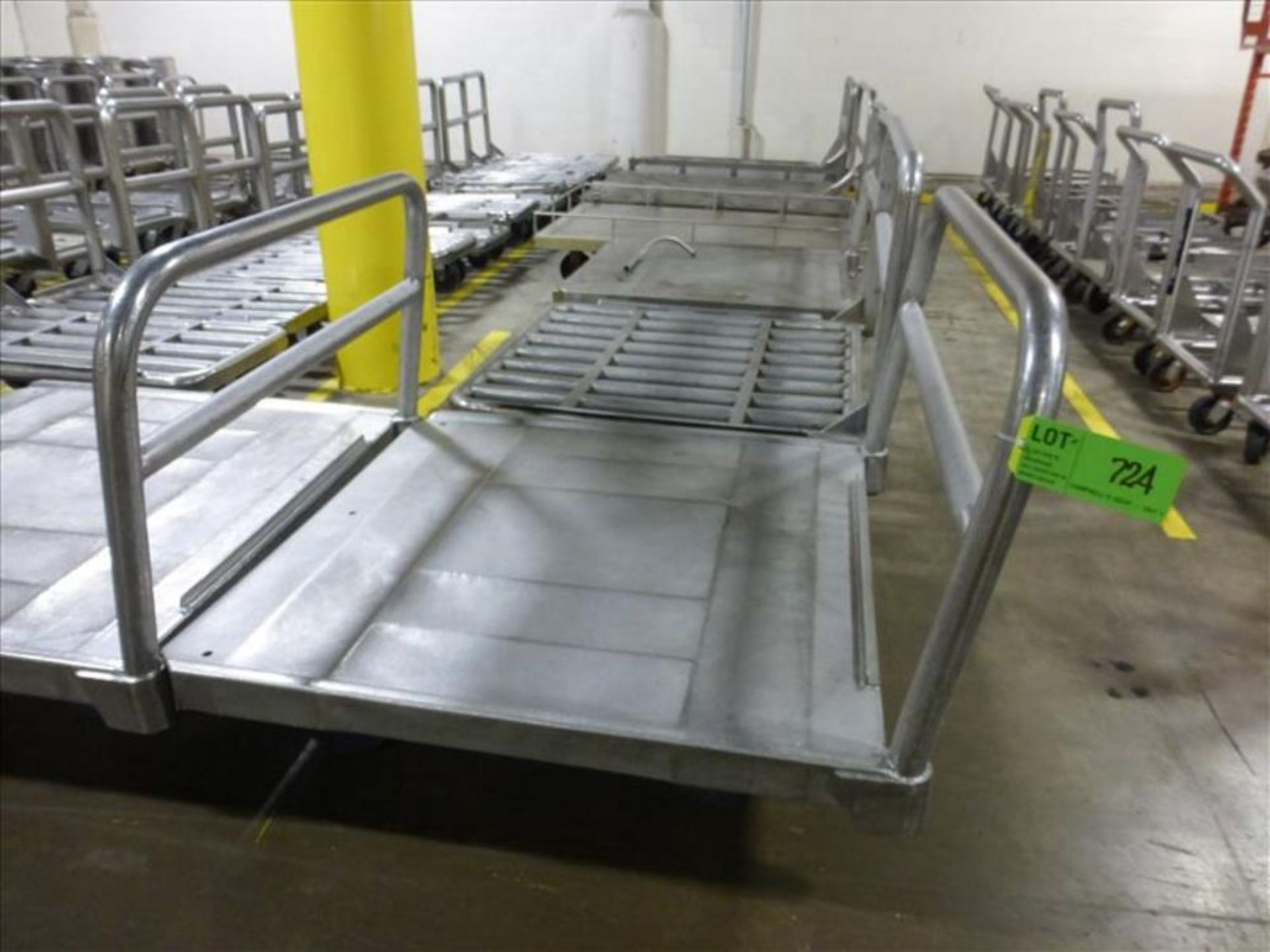 (7) Stainless Flatbed Barrel Cart, (4) 51 in x 51 in, (3) 6 ft x 4 ft [2nd Flr Cage Area] - Image 3 of 3