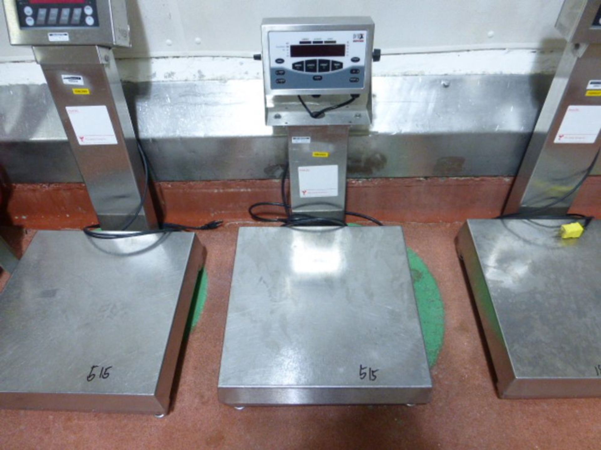 (4) Table scales mod. no. Rice Lakes with (3) 18 in x 18 in and (1) 22 in x 28 in stainless platform