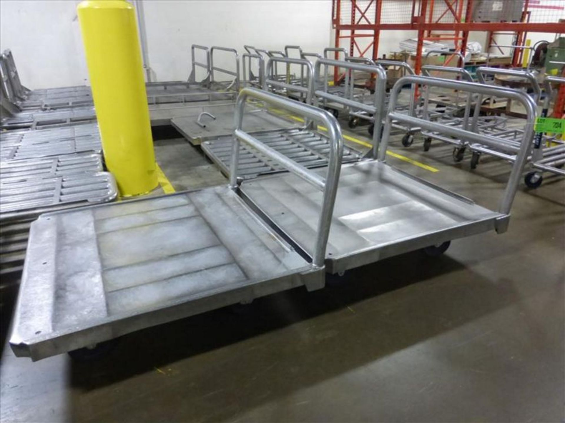 (7) Stainless Flatbed Barrel Cart, (4) 51 in x 51 in, (3) 6 ft x 4 ft [2nd Flr Cage Area] - Image 2 of 3